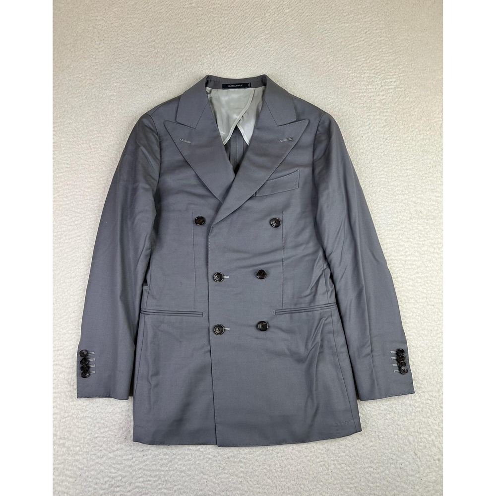 Suitsupply Suit Jacket Mens 30R Gray Wool La Spalla Double Breasted Super 110s